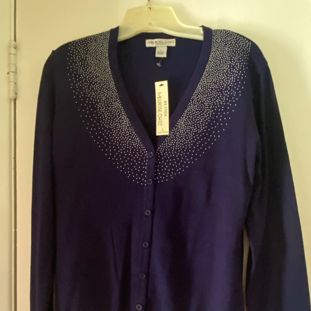 Beautiful NWT Navy cardigan sweater